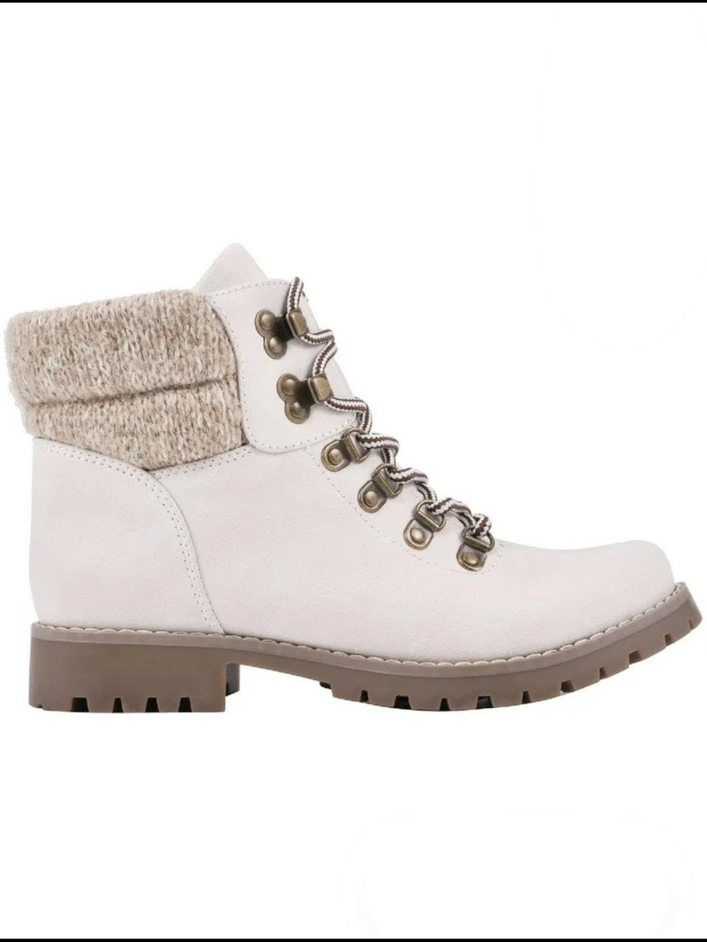 NWT! Cliffs by White Mountain Women's Lace-Up Booties in WINTER WHITE Size 9M
